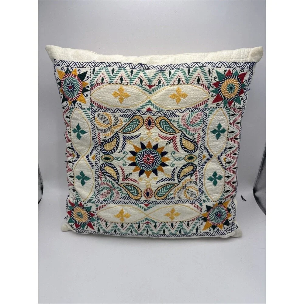 Embroidered Pillow Indian Pakistani Bohemian